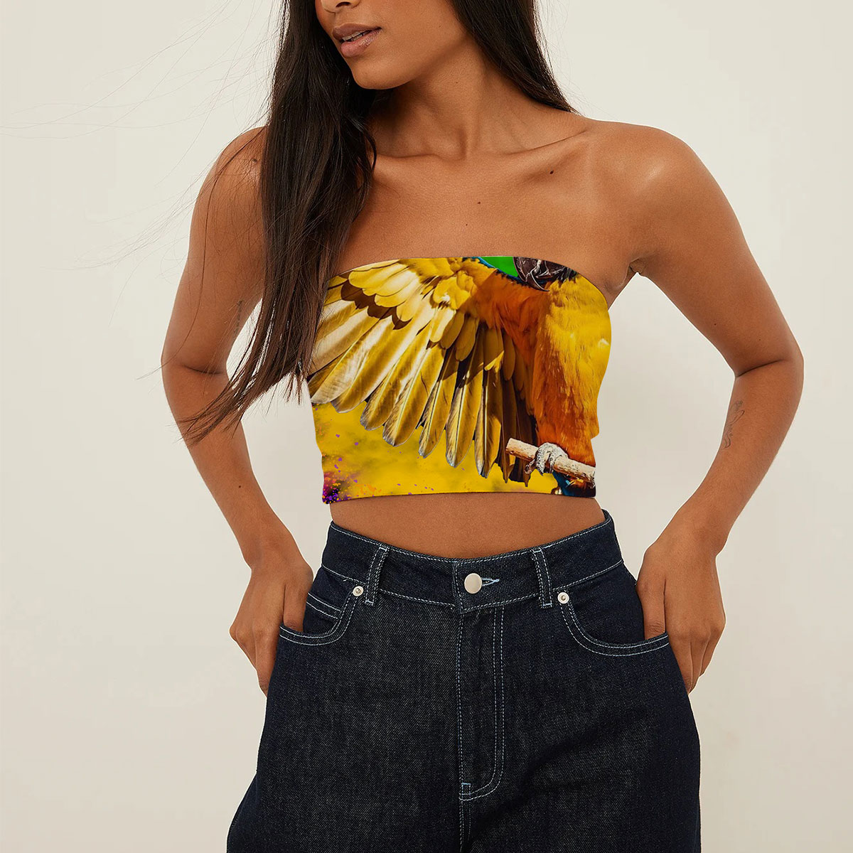 Colorful Parrot Tube Top