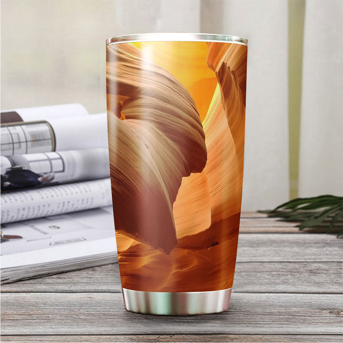 Canyon with Light Rays Landscape Tumbler