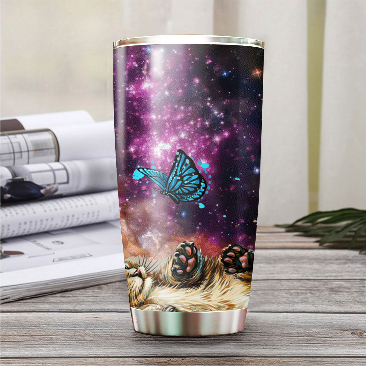 Cat With Butterfly Tumbler