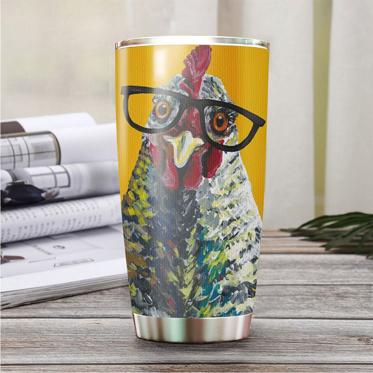Chicken With Glasses Tumbler