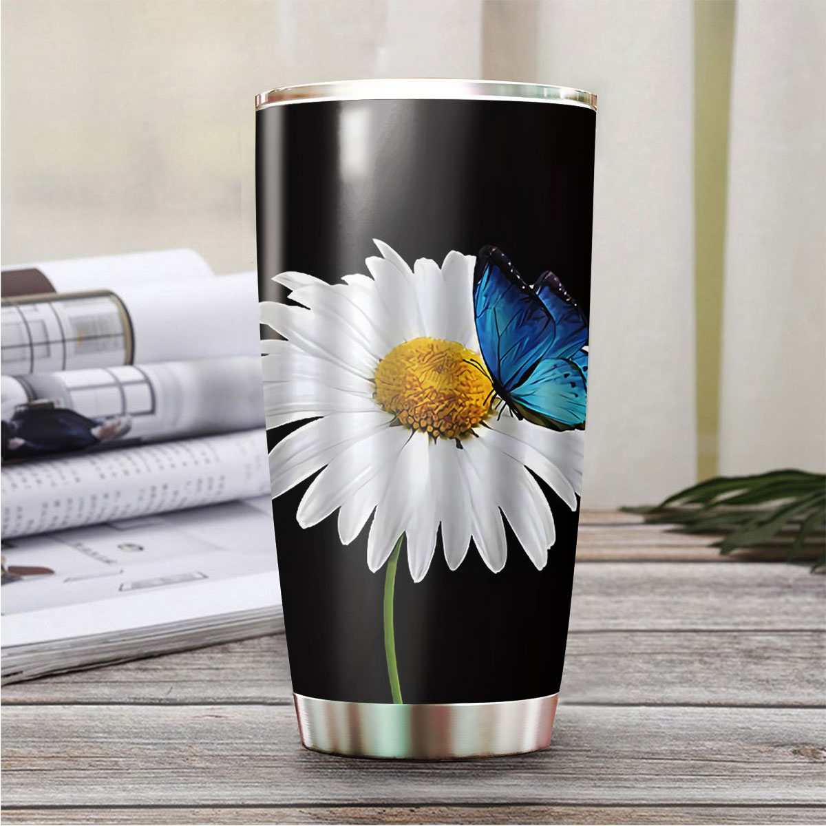 Classic Daisy With Butterfly Tumbler
