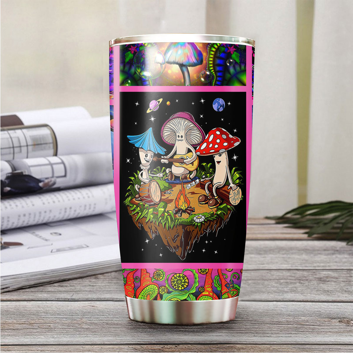 Colorful Hippie Mushroom Tumbler