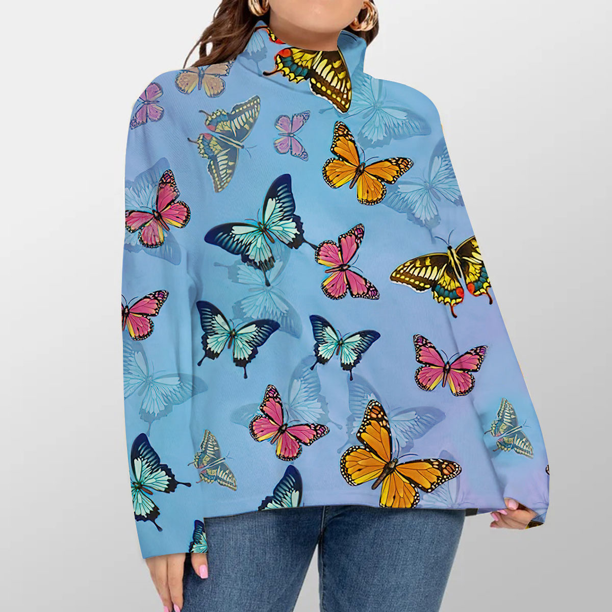 Butterfly Turtleneck Sweater