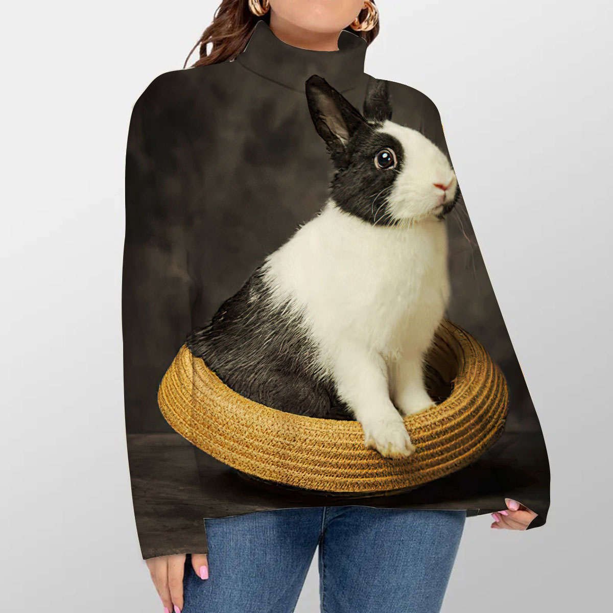 Charming Bunny Turtleneck Sweater