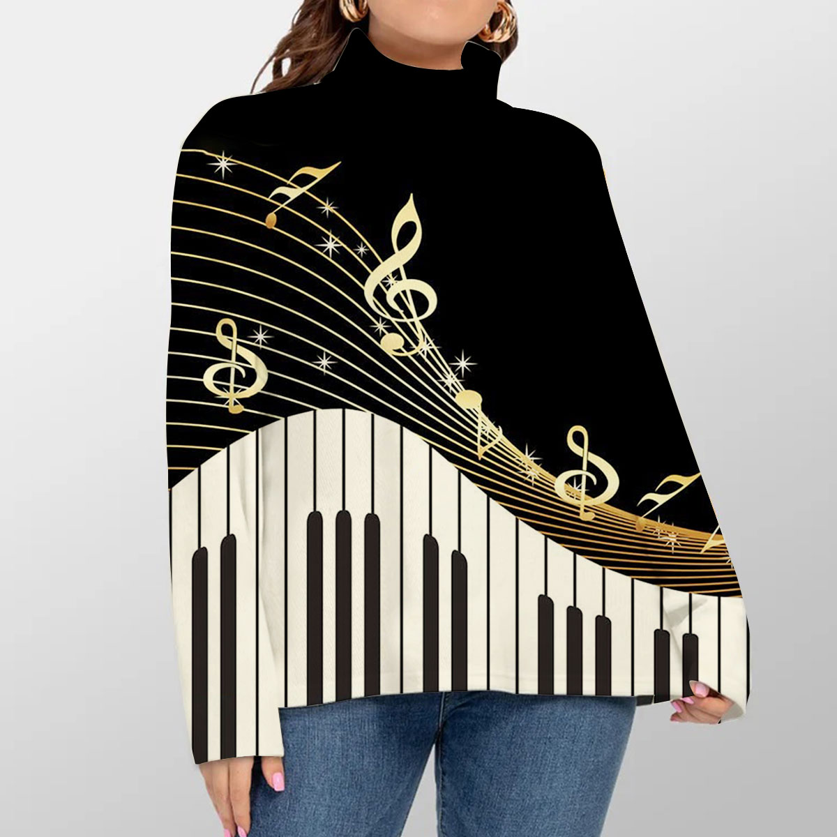 Classic Piano Turtleneck Sweater