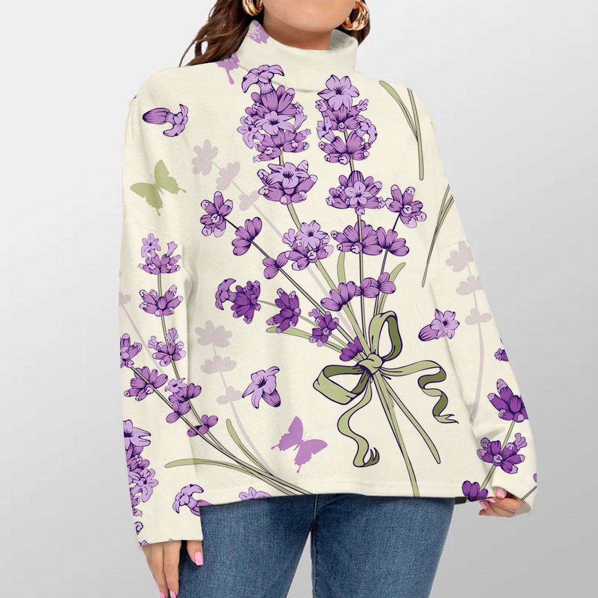 Classic Purple Lavender Turtleneck Sweater
