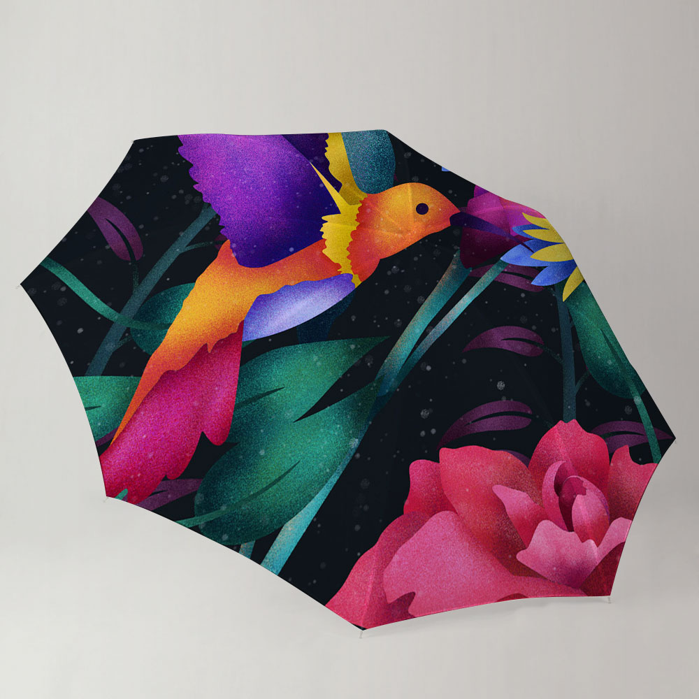 Colorful Humming Bird Umbrella