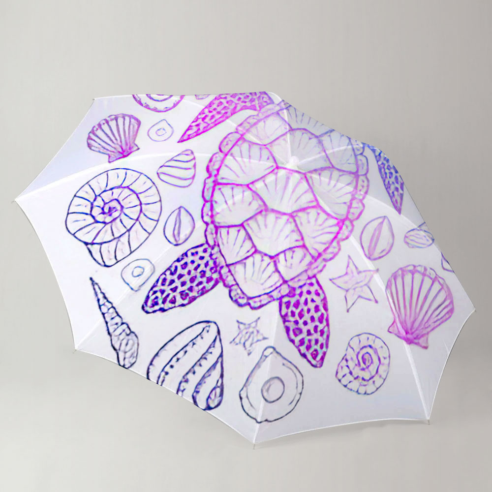 Colorful Marine Turtle Umbrella