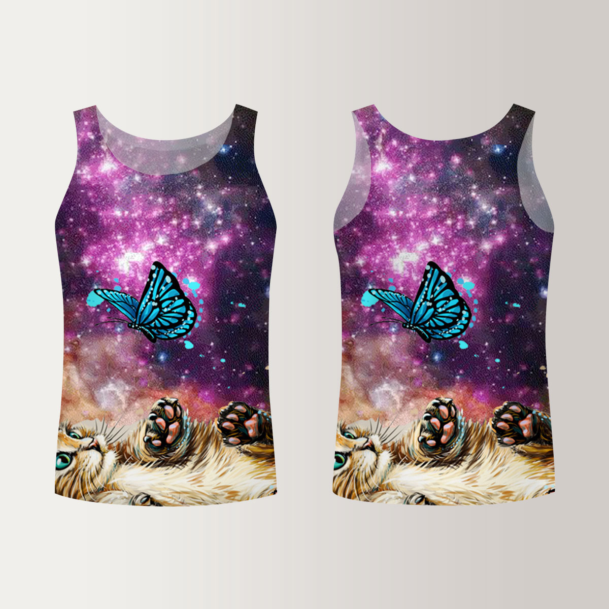 Cat With Butterfly Unisex Tank Top