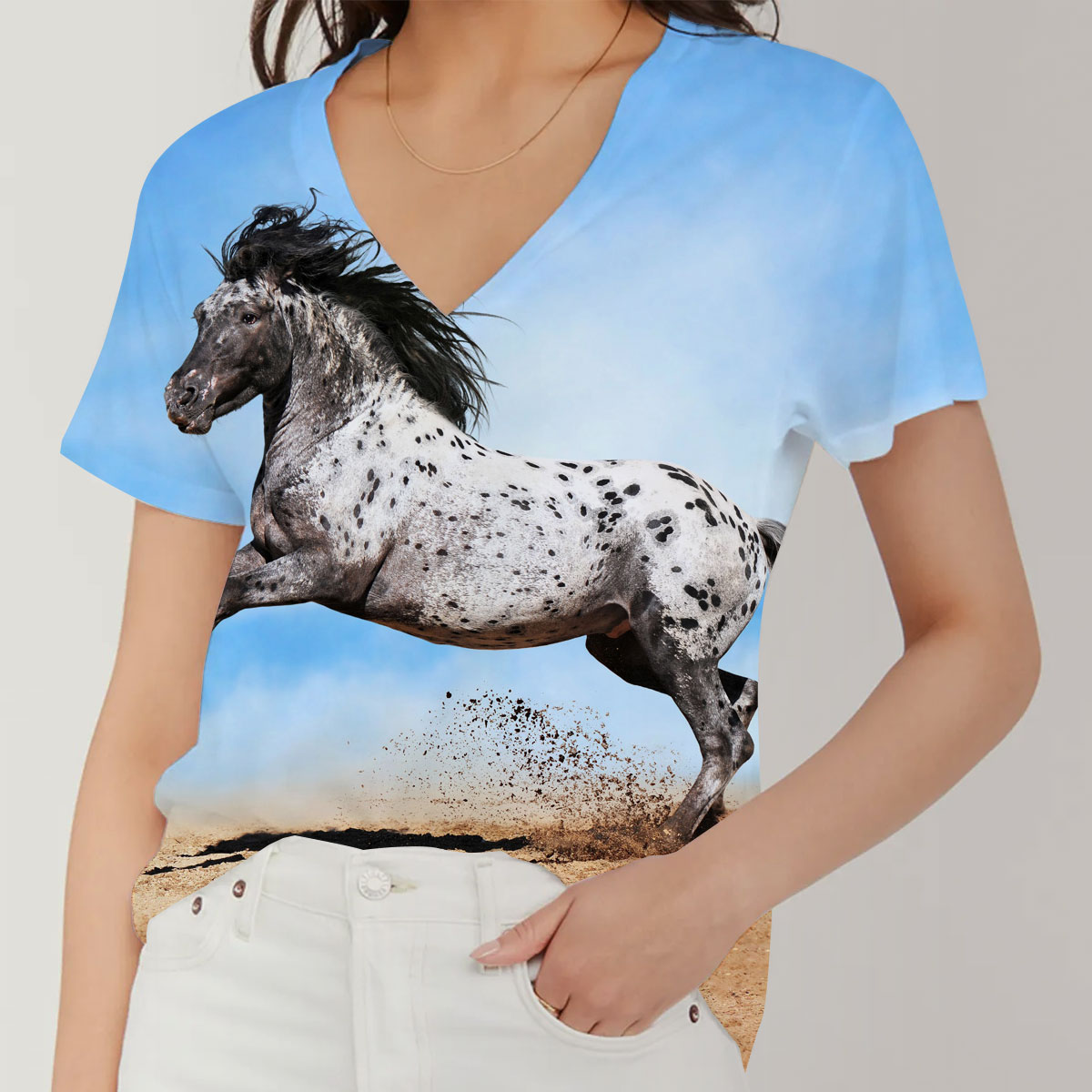 Brave Horse V-Neck Women's T-Shirt
