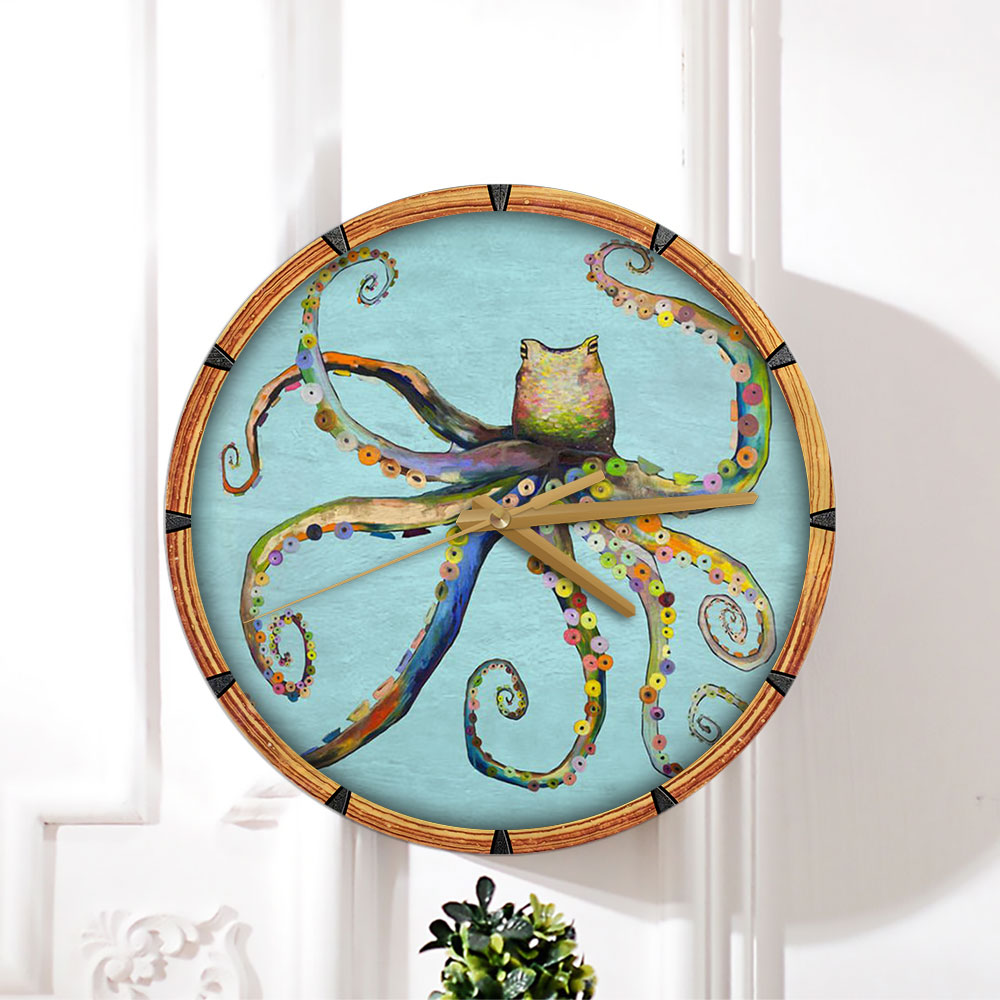 Bright Octopus Wall Clock