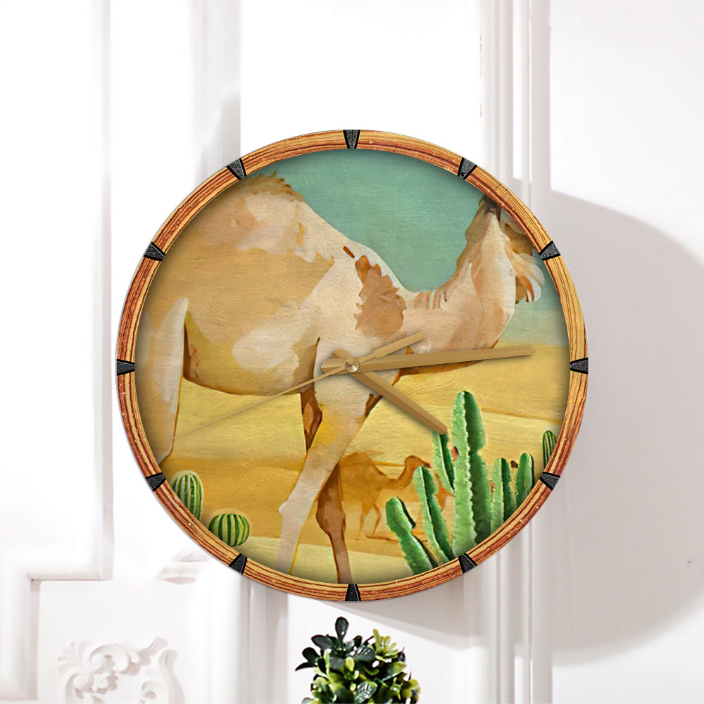 Cactus Camel Desert Wall Clock