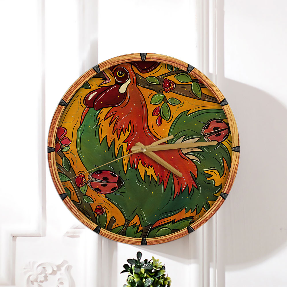 Chicken And Trees Wall Clock