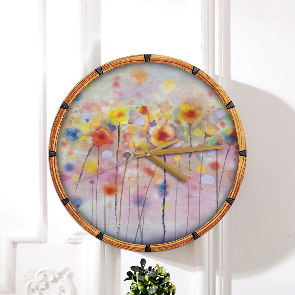 Color Dreamy Flower Wall Clock