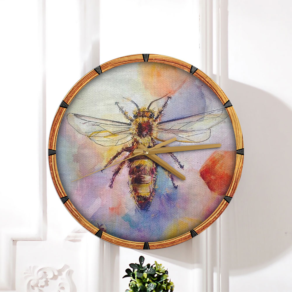 Colorful Bee Wall Clock