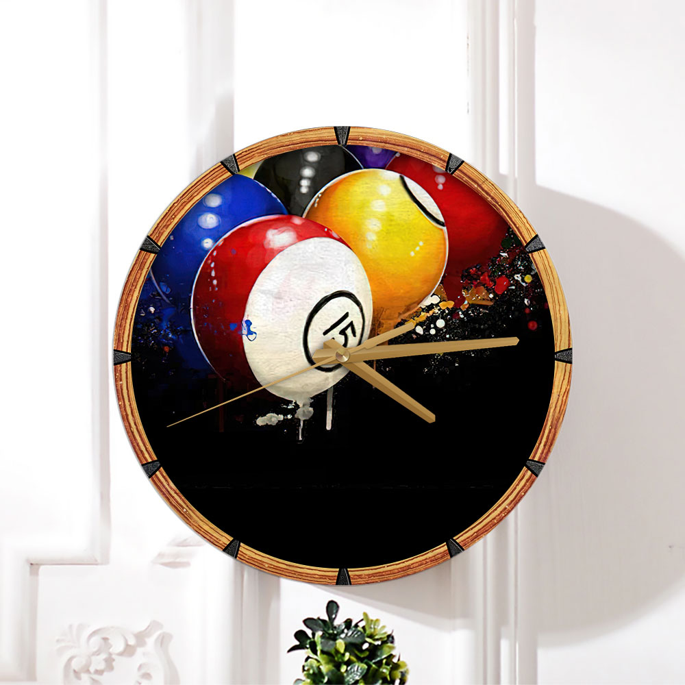 Colorful Billiard Wall Clock
