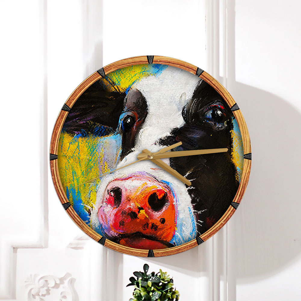 Colorful Cow Wall Clock