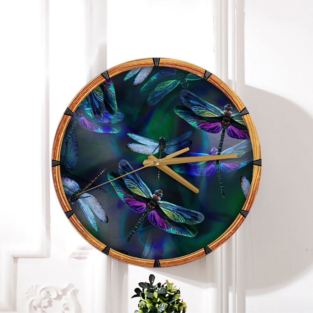 Colorful Dragonfly Wall Clock