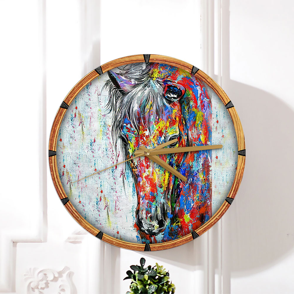 Colorful Horse Wall Clock