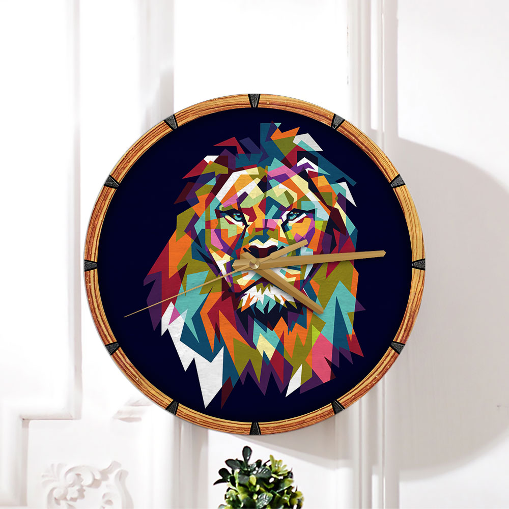 Colorful Lion Wall Clock