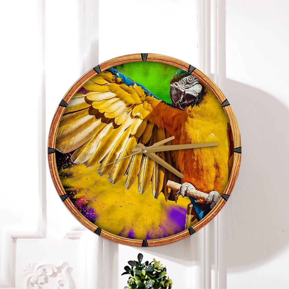 Colorful Parrot Wall Clock