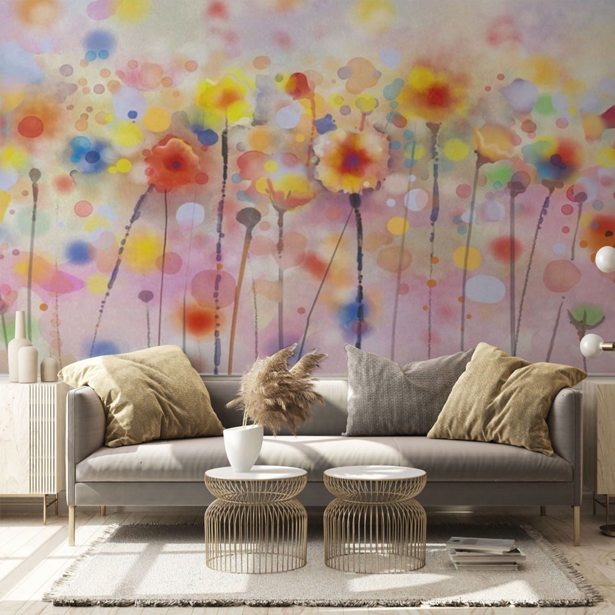Color Dreamy Flower Wall Mural
