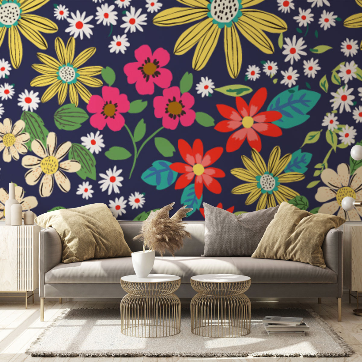 Colorful Daisy Wall Mural
