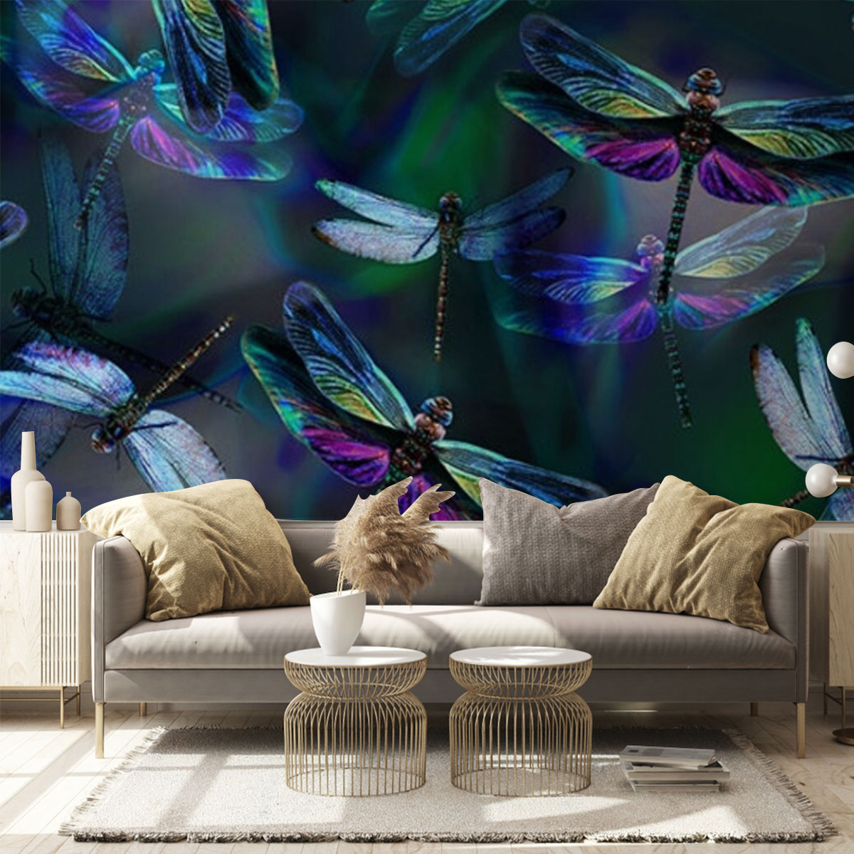 Colorful Dragonfly Wall Mural