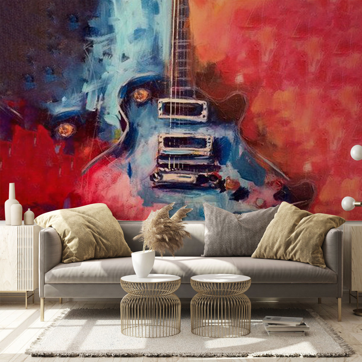 Colorful Guitar Wall Mural