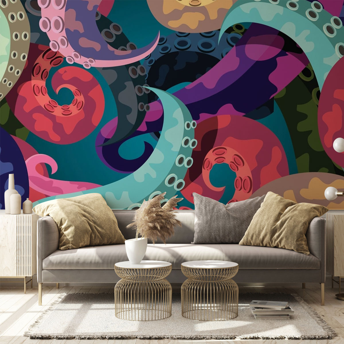 Colorful Octopus Wall Mural