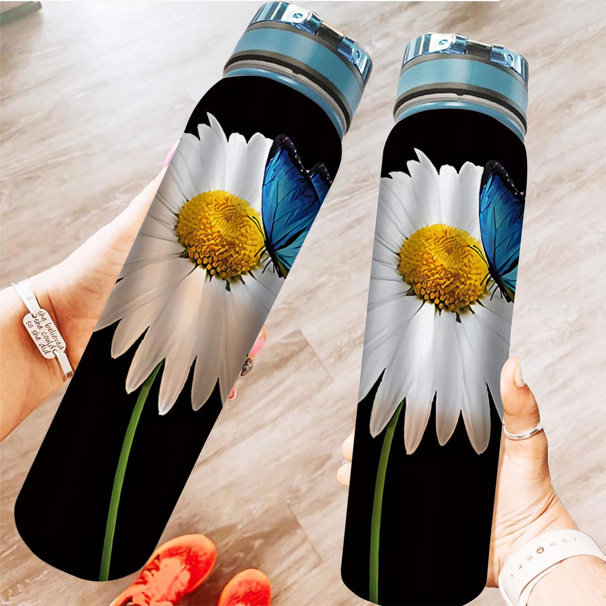 Classic Daisy With Butterfly Tracker Bottle