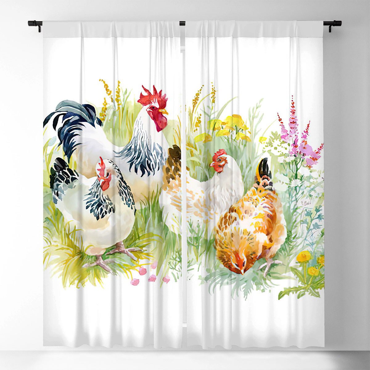 Chicken Window Curtain