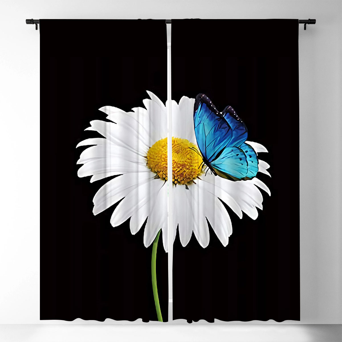 Classic Daisy With Butterfly Window Curtain
