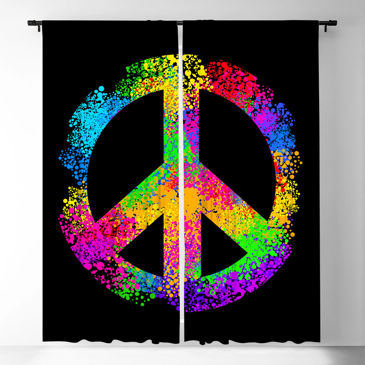 Classic Hippie Peace Window Curtain