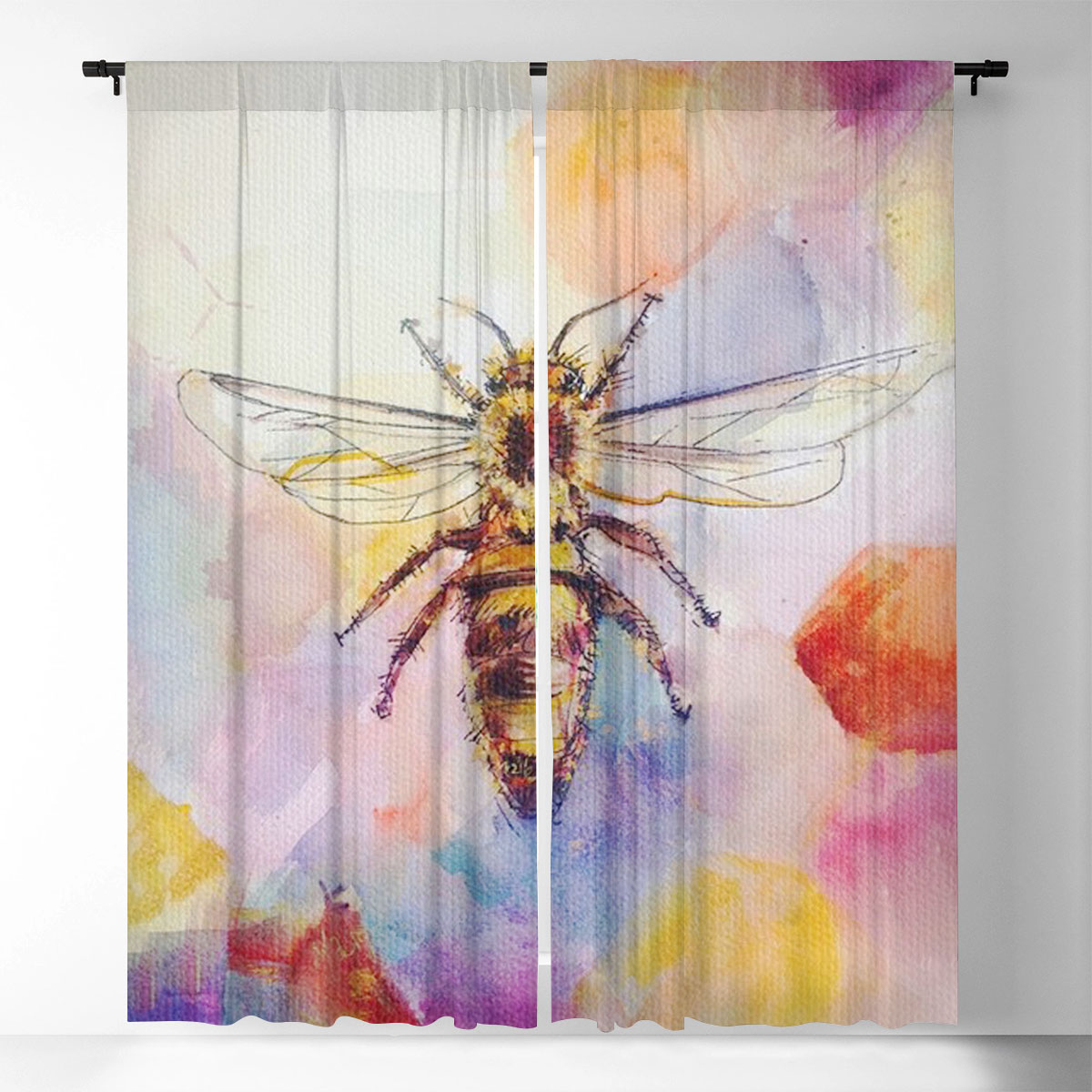 Colorful Bee Window Curtain