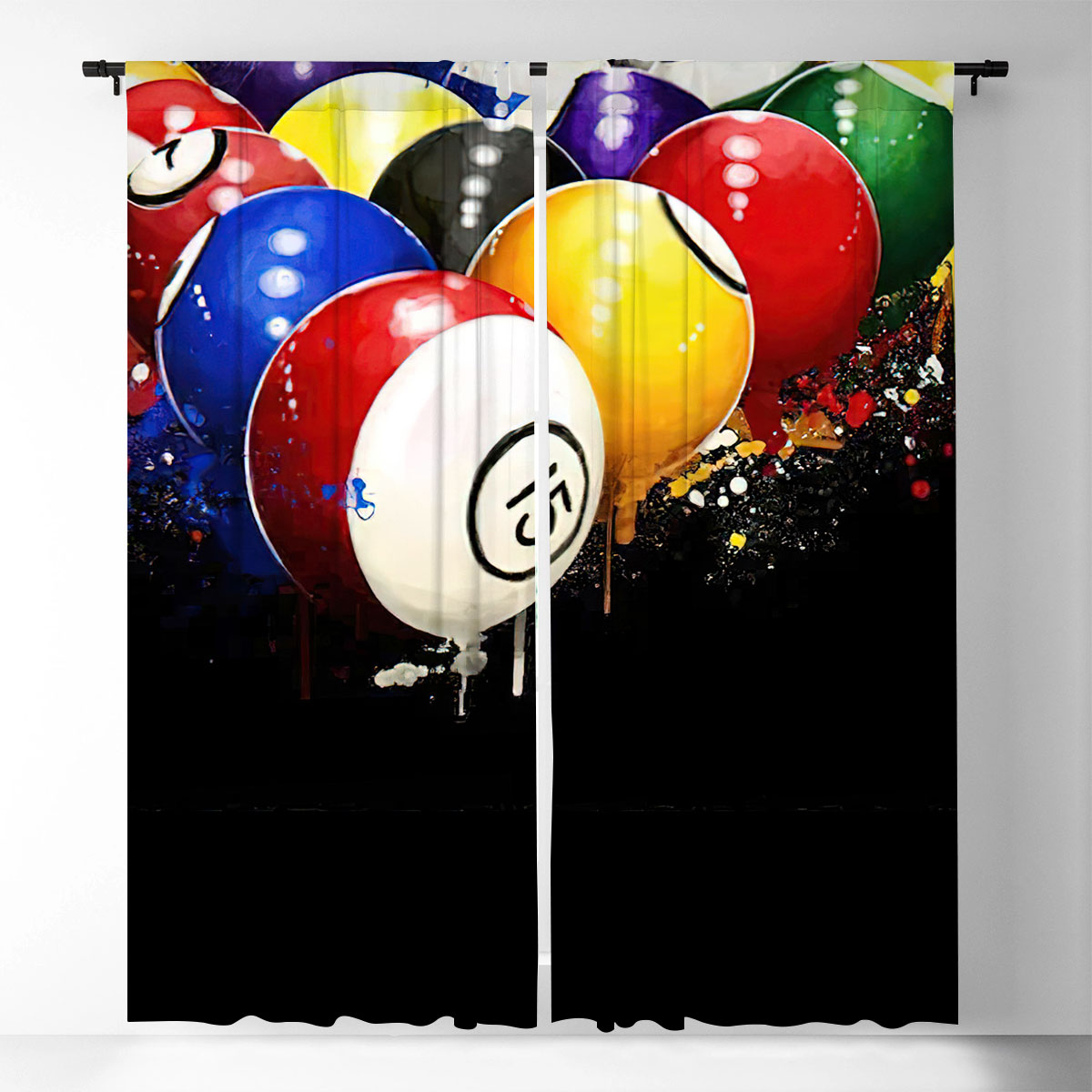 Colorful Billiard Window Curtain