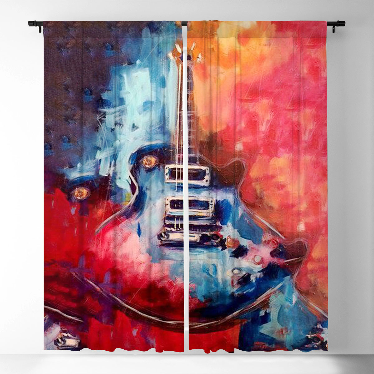 Colorful Guitar Window Curtain