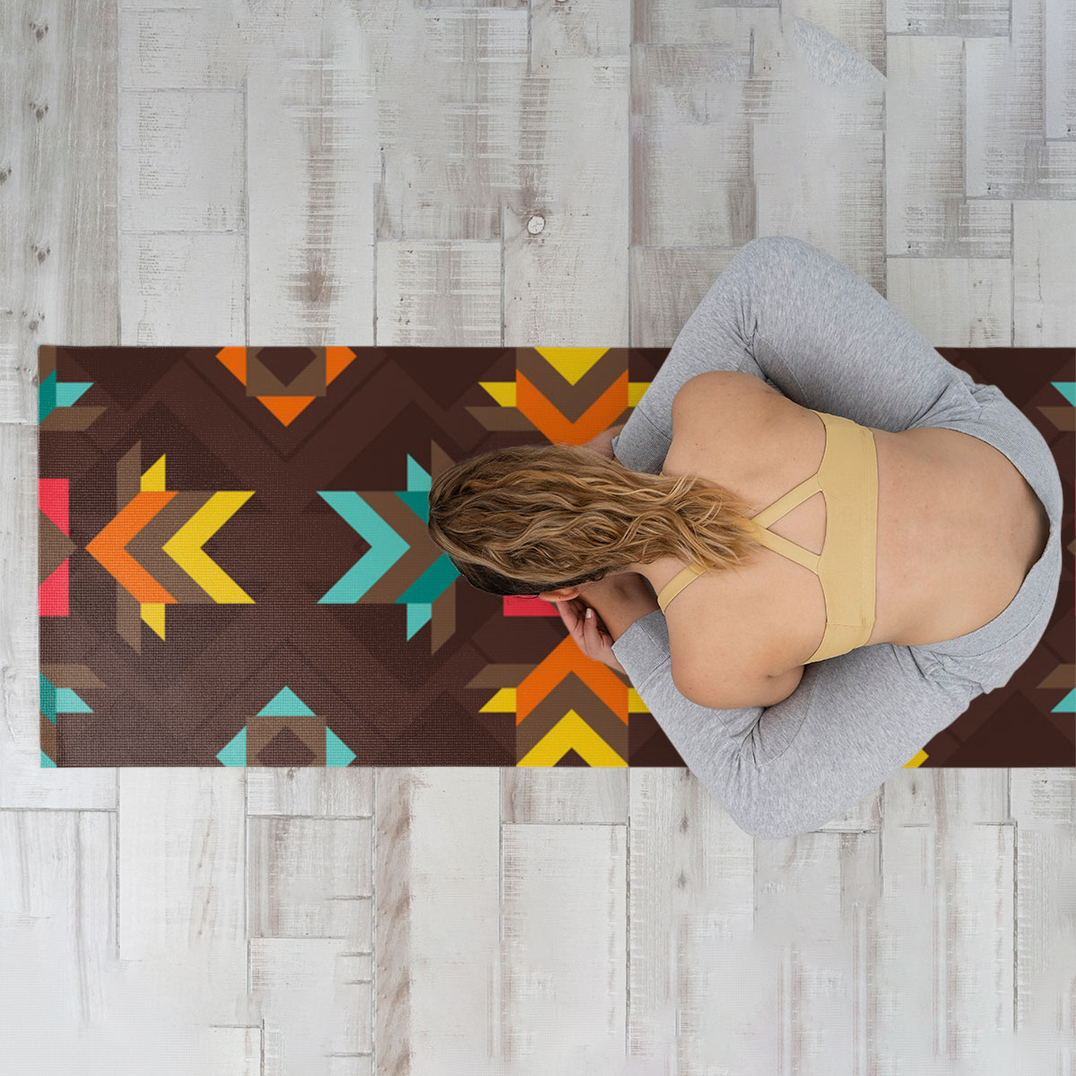 Brown Native American Yoga Mat