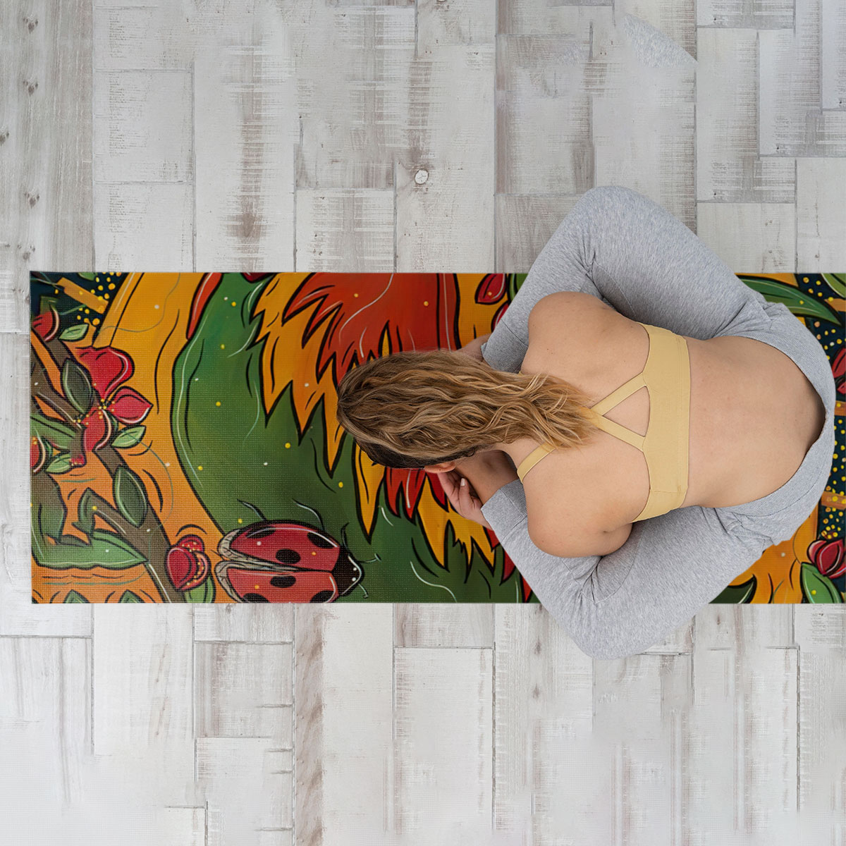 Chicken And Trees Yoga Mat