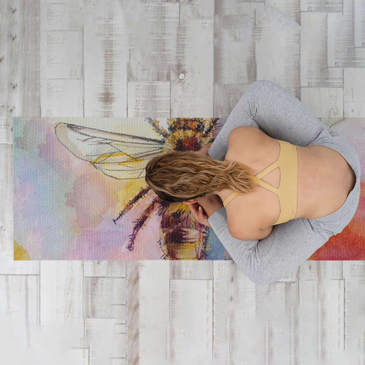 Colorful Bee Yoga Mat