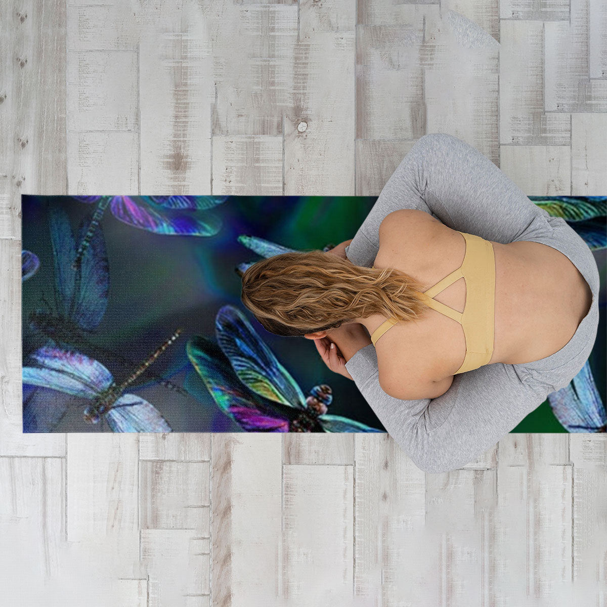 Colorful Dragonfly Yoga Mat