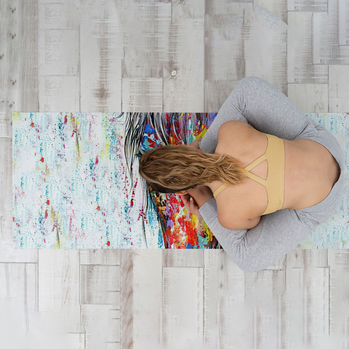 Colorful Horse Yoga Mat