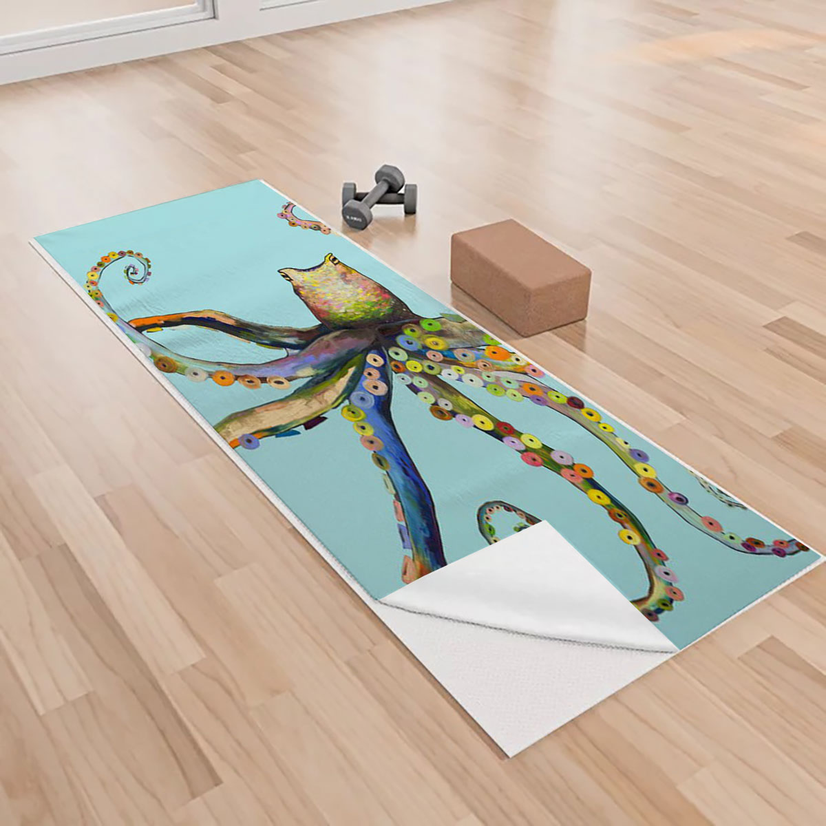 Bright Octopus Yoga Towels