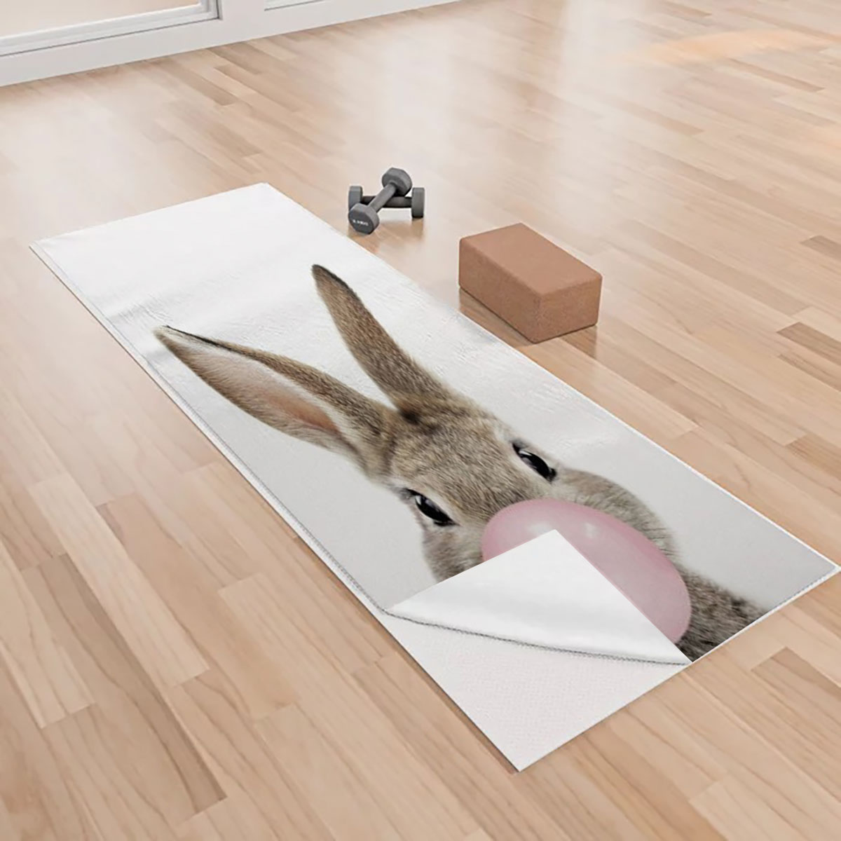 Bubblegum Bunny Yoga Towels