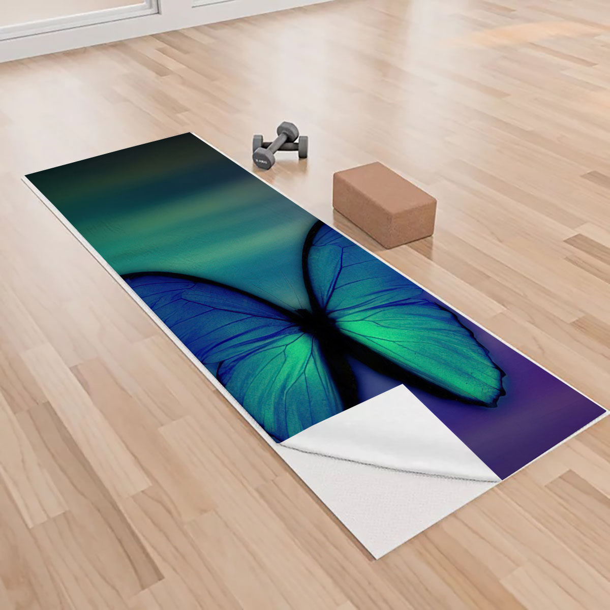 Butterfly At Night Yoga Towels