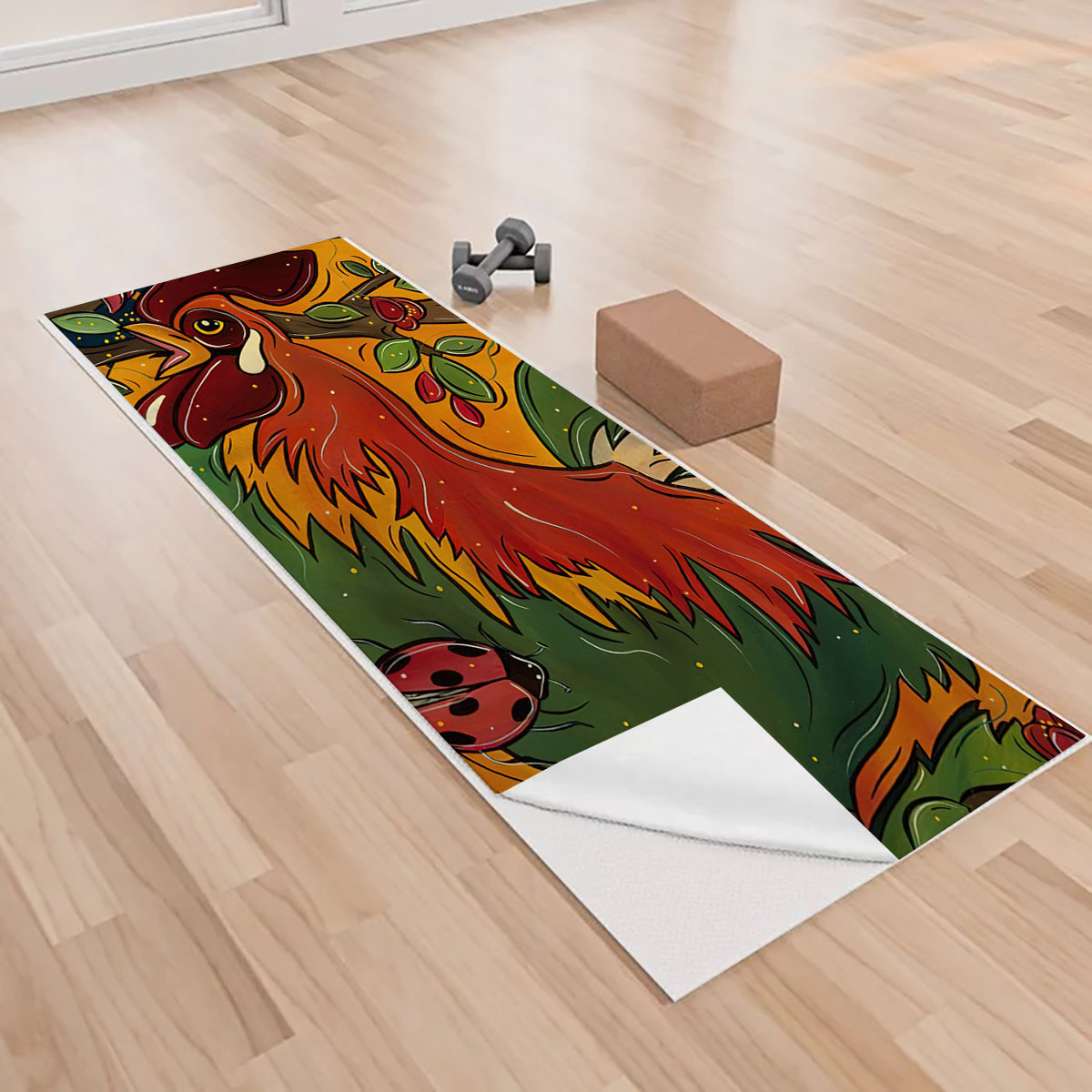 Chicken And Trees Yoga Towels