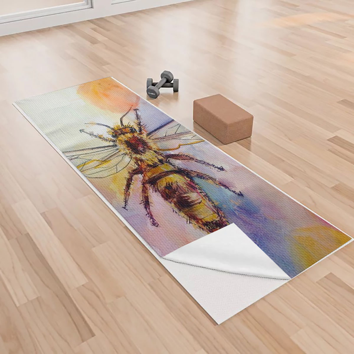 Colorful Bee Yoga Towels