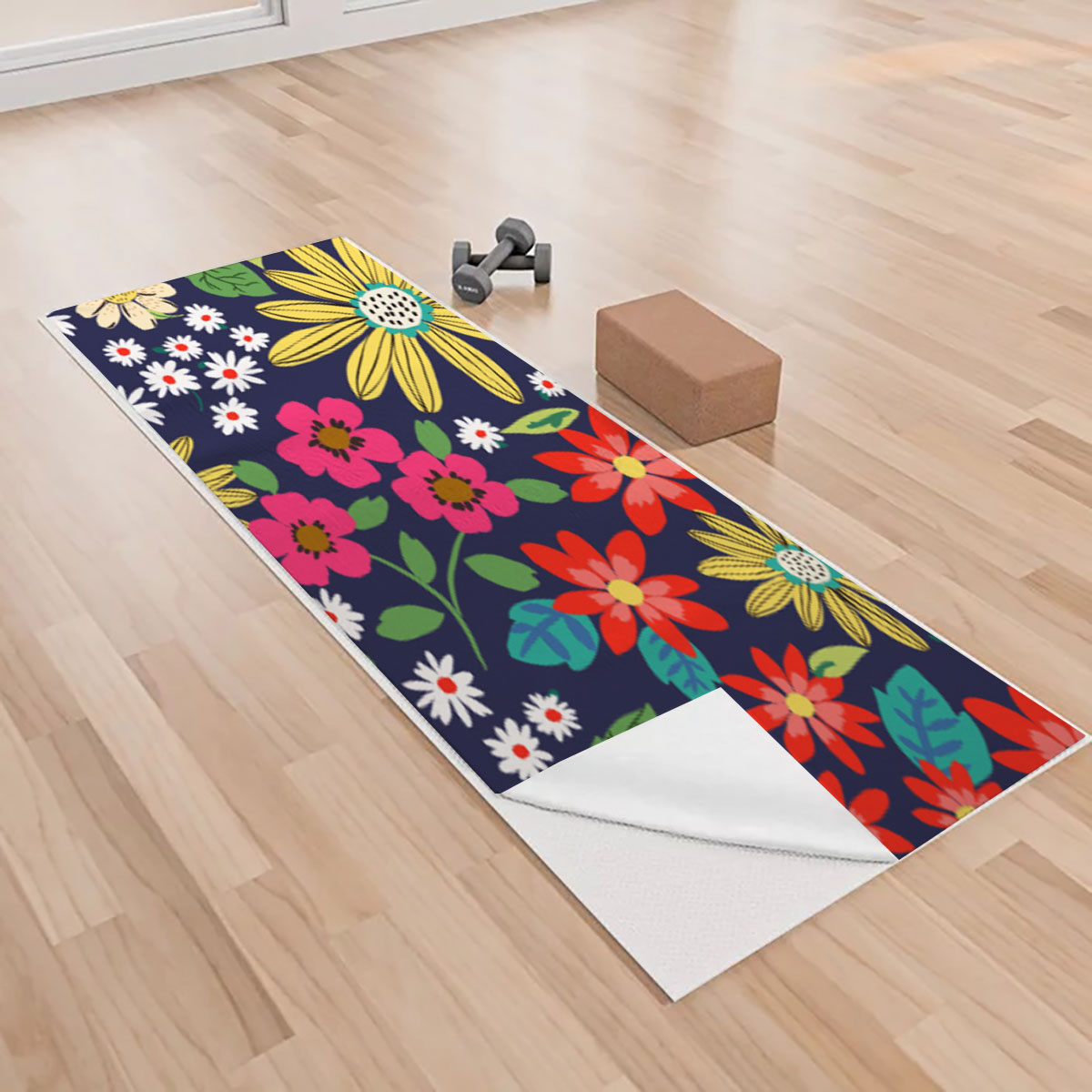 Colorful Daisy Yoga Towels