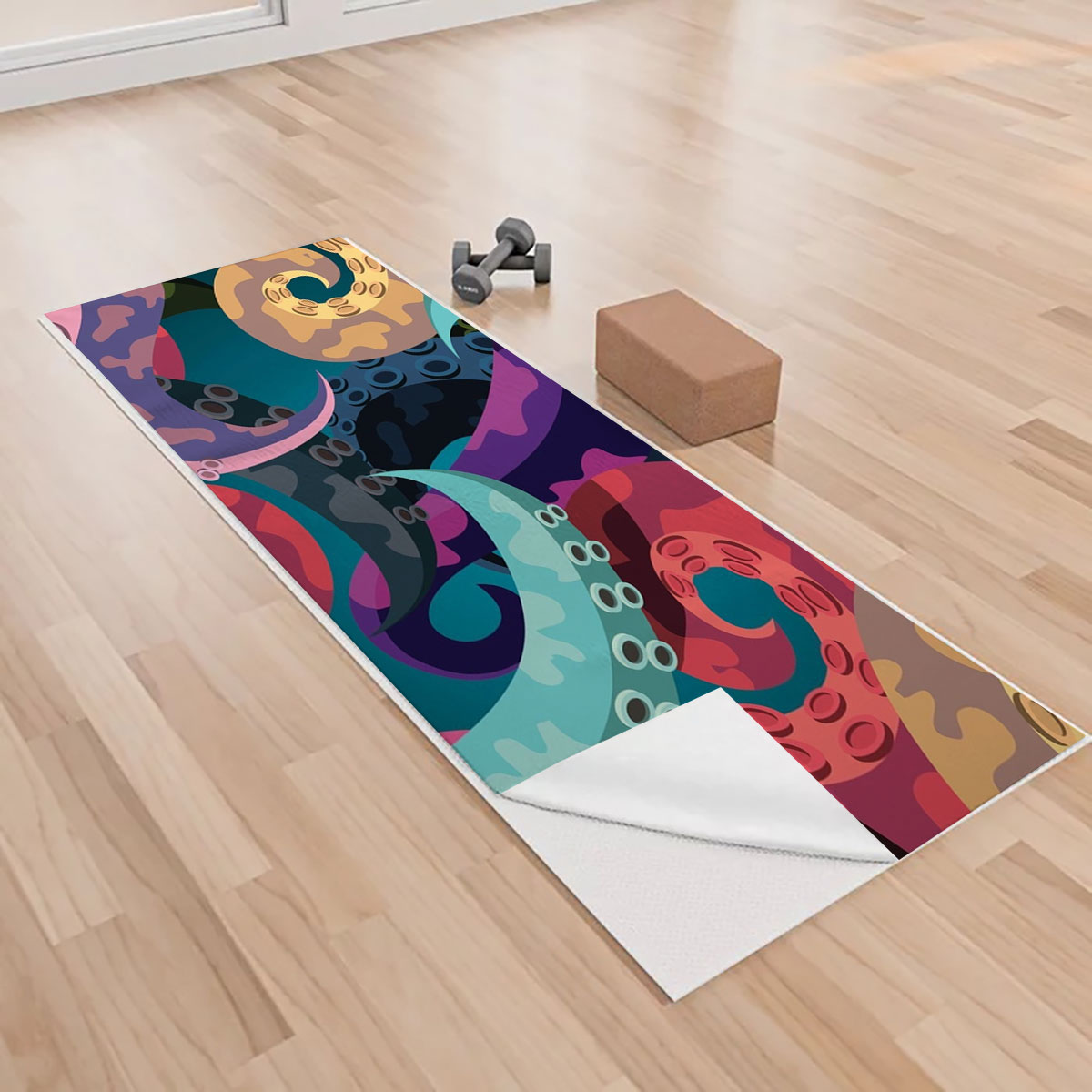 Colorful Octopus Yoga Towels