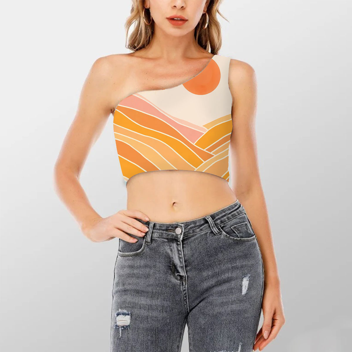 Sunrise Mountain Shoulder Cropped Top_2_1